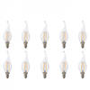 LED Lamp 10 Pack - Kaarslamp - Filament Flame - E14 Fitting - 4W - Warm Wit 2700K