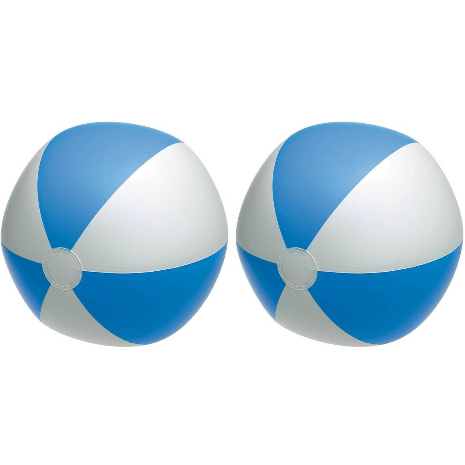 2x Opblaasbare Strandballen Blauw-wit 28 Cm Speelgoed Strandballen