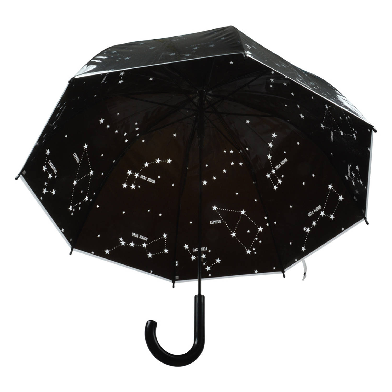 Zwarte Paraplu Met Transparante Sterrenhemel Print 81 Cm Paraplu's