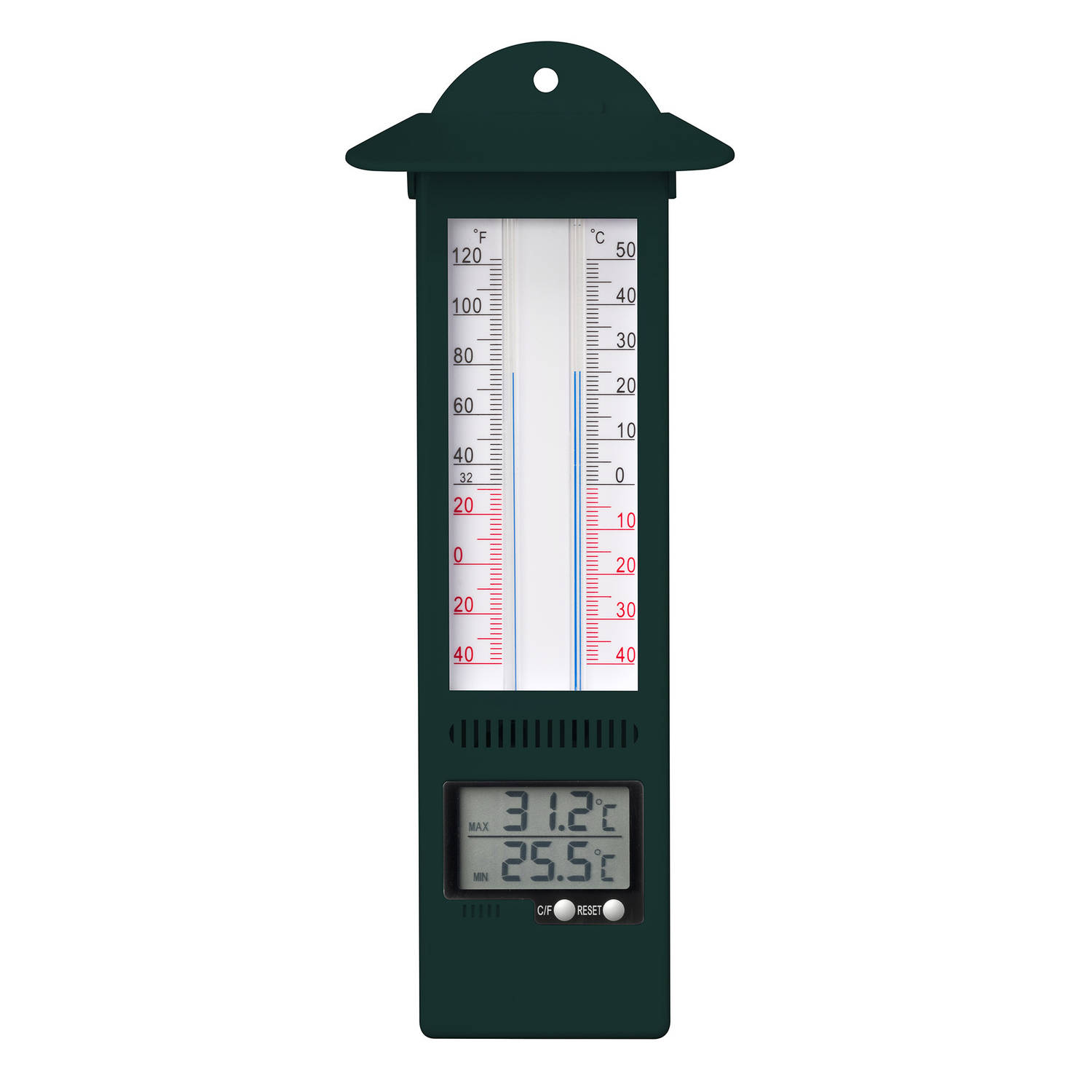 Binnen-buiten Digitale Thermometer Groen Van Kunststof 9.5 X 24 Cm Buitenthermometers
