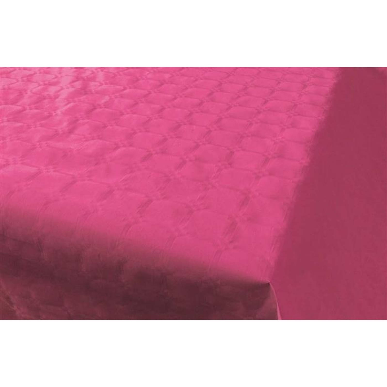 Damastpapier tafelkleed roze rol 8mx118cm