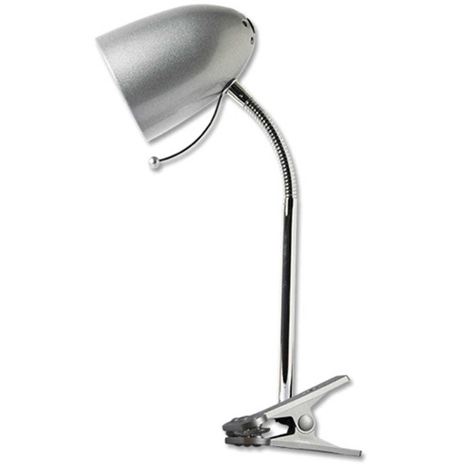 LED Klemlamp - Aigi Wony - E27 Fitting - Flexibele Arm Rond - Glans Zilver | Blokker