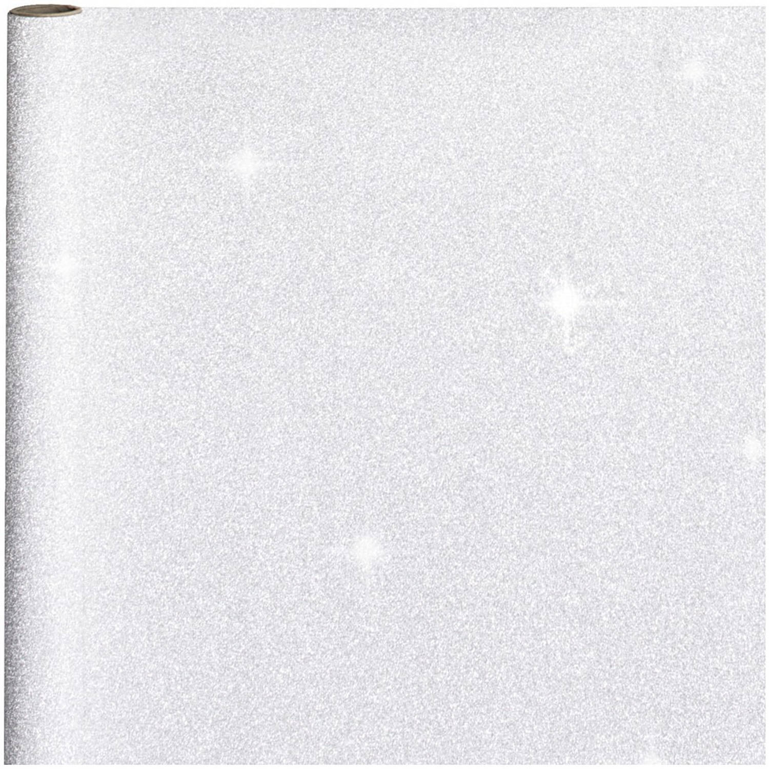 interieur Disco Bungalow Cadeaupapier/inpakpapier zilver met glitters 300 x 50 cm - Cadeaupapier |  Blokker