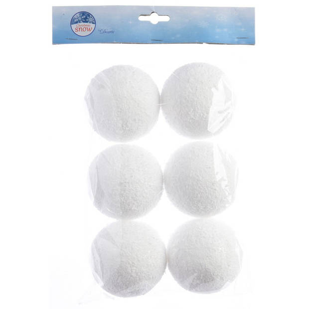 Pakket van 66x stuks deco sneeuwballen diverse formaten - Decoratiesneeuw