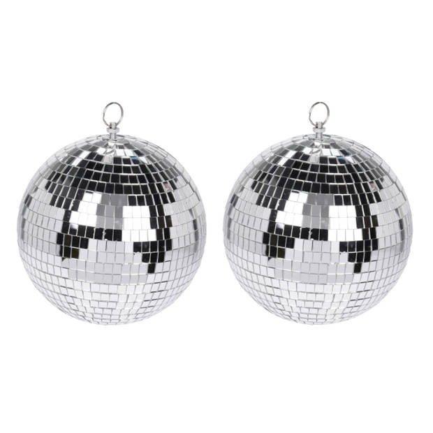 Kerstversiering/kerstdecoratie zilveren decoratie disco kerstballen 12 cm - Kerstbal