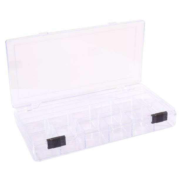 2x Sorteerdozen/boxen/organizers transparant 20 cm - Gereedschap opbergkisten