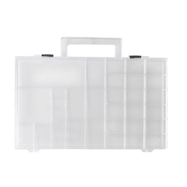 2x Sorteerdozen/boxen/organizers transparant 25 cm - Gereedschap opbergkisten