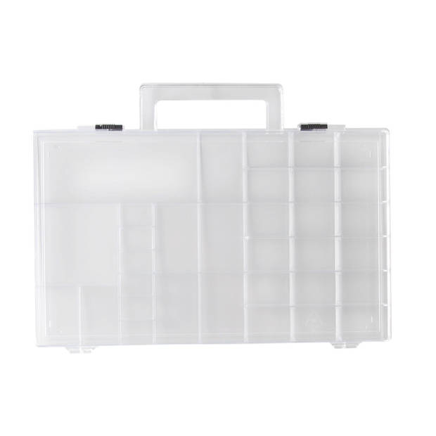 2x Sorteerdozen/boxen/organizers transparant 31 cm - Gereedschap opbergkisten