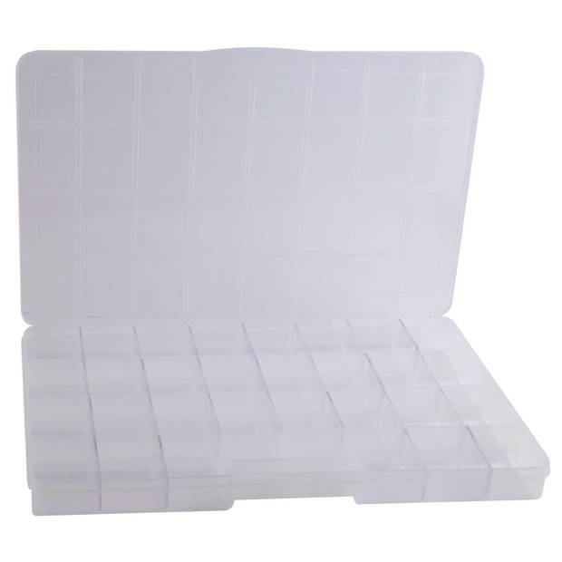 2x Sorteerdozen/boxen/organizers transparant 35 cm - Gereedschap opbergkisten