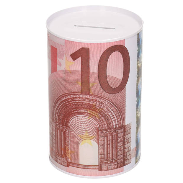 Spaarpot blik 10 euro biljet 8 x 15 cm - Spaarpotten