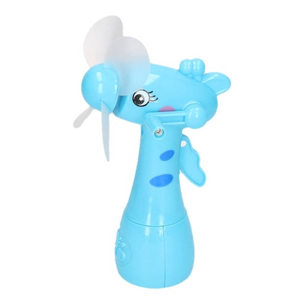 Watersproeier ventilator dierenkop blauw 15 cm voor kinderen - Ventilatoren