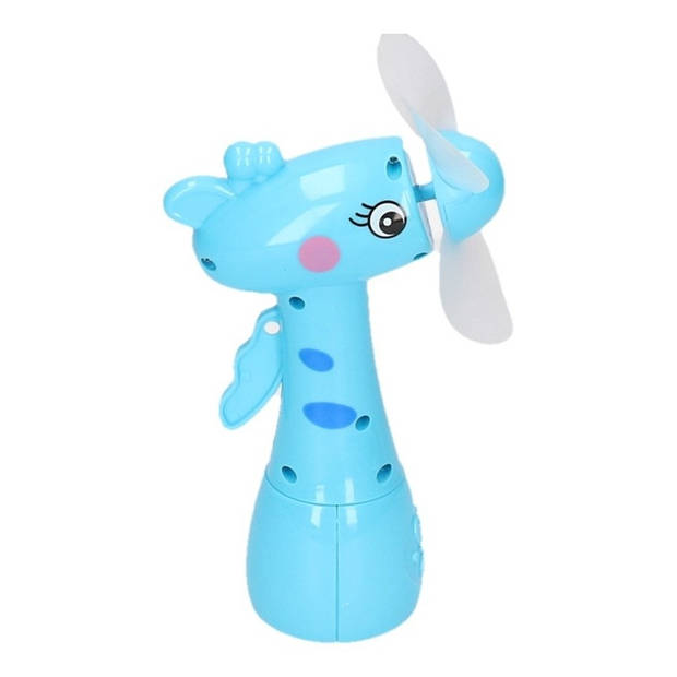 Watersproeier ventilator dierenkop blauw 15 cm voor kinderen - Ventilatoren