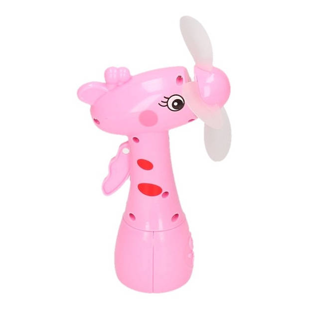 Roze waterspray ventilator giraffe 15 cm voor kinderen - Ventilatoren