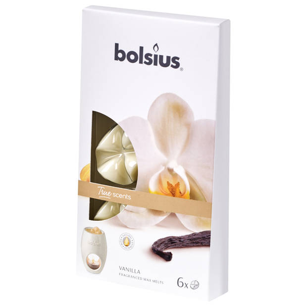 Bolsius geurwax True Scents Vanille wax wit 6 stuks