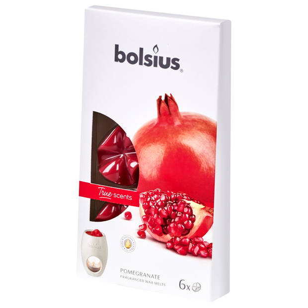 Bolsius geurwax True Scents Pomegranate wax rood 6 stuks