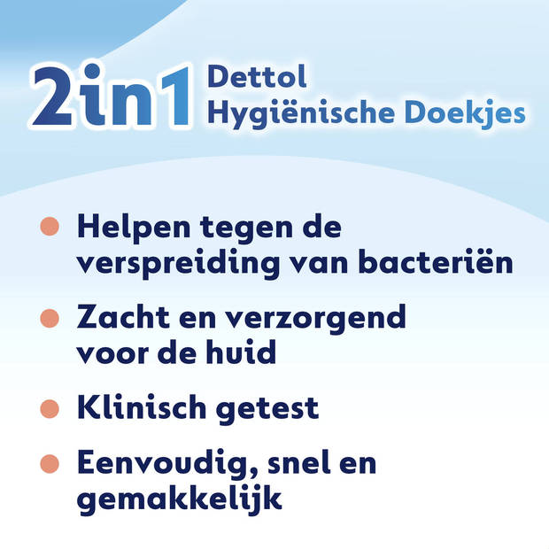Dettol Hygienische Doekjes 2 in 1 - 12 stuks - Handig voor onderweg