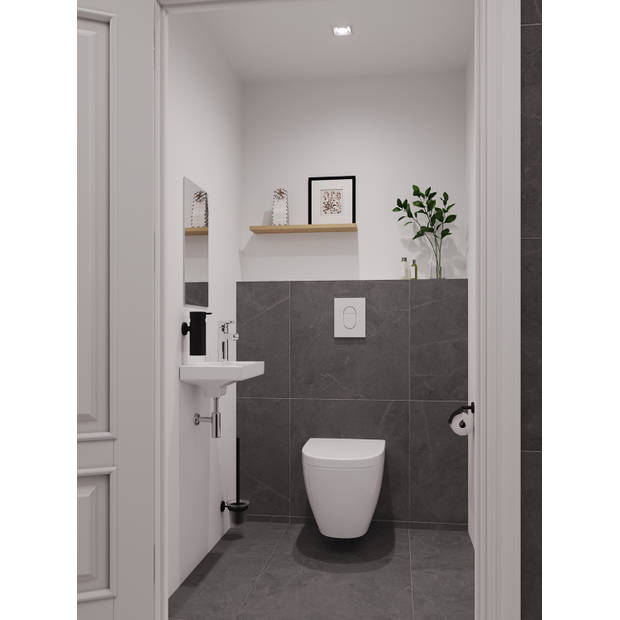 4bathroomz® Oslo toiletrolhouder zonder klep - WC rolhouder - Zwart