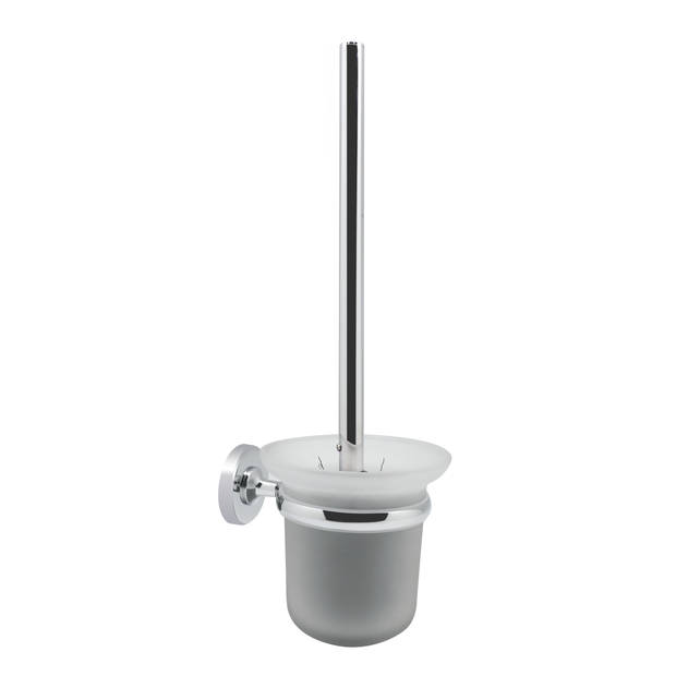 4bathroomz® Oslo Glazen Toiletborstel met wand houder - chroom