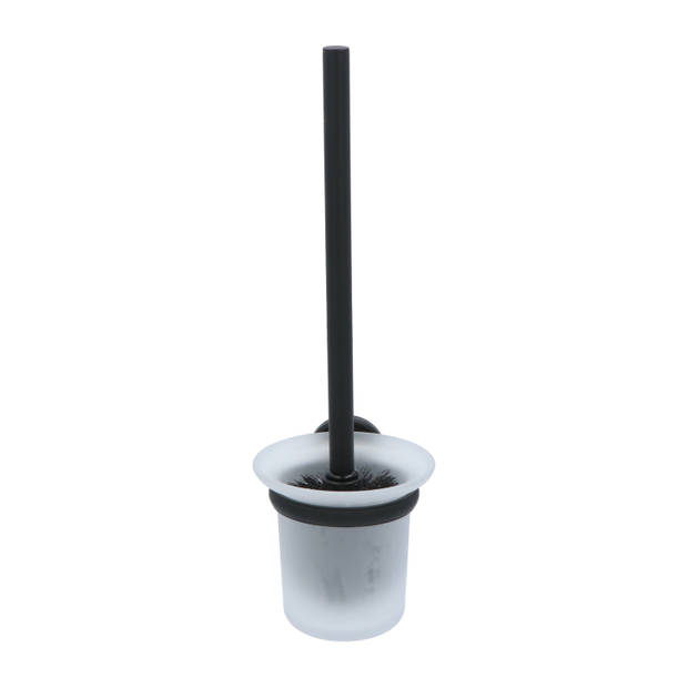 4bathroomz® Oslo Glazen Toiletborstel met wand houder - Zwart