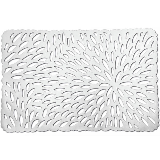 1x Rechthoekige onderleggers/placemats voor borden zilver 29 x 44 cm - Placemats