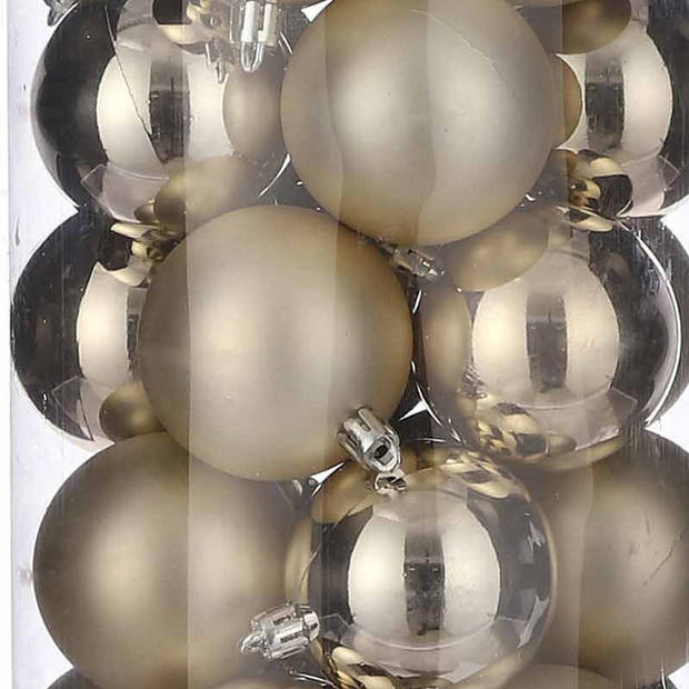 30x Kunststof kerstballen licht champagne 6 cm - Kerstbal