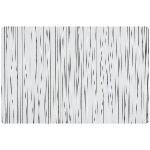 1x Rechthoekige onderleggers/placemats voor borden wit metallic 30 x 45 cm - Placemats