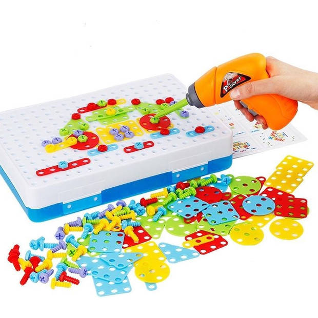 Puzzel 151 stuks + Speelgoed Schroefboormachine - Doe-Het-Zelf voor Kinderen - Vanaf 3 jaar