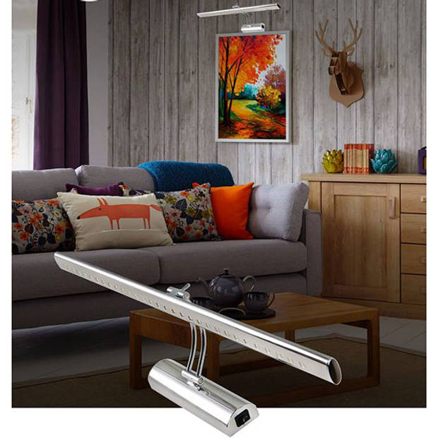 LED Spiegelverlichting - Schilderijverlichting - Ovaal 4W - Glans Chroom Aluminium - Verstelbaar