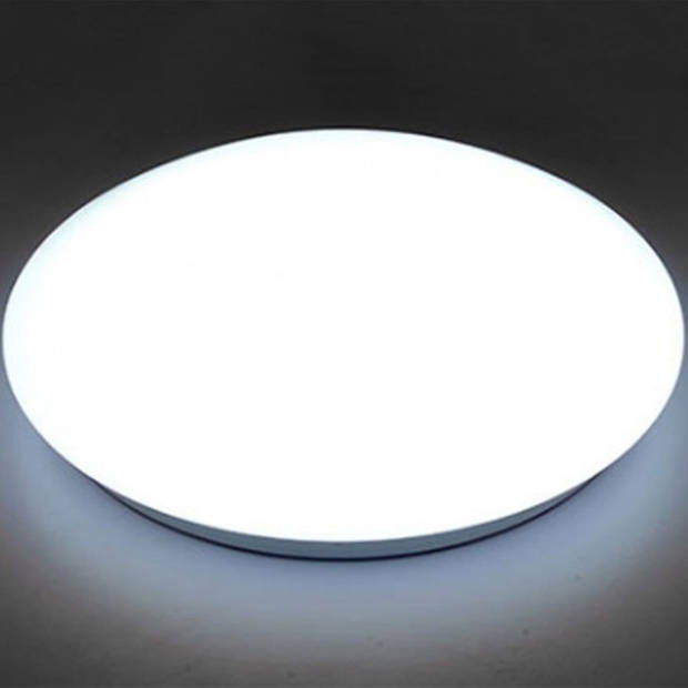 LED Plafondlamp - Basic - Opbouw Rond 15W - Helder/Koud Wit 6400K - Mat Wit Aluminium - Ø230mm