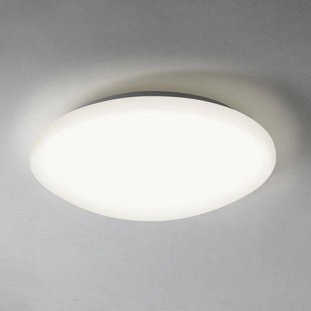 LED Plafondlamp - Basic - Opbouw Rond 15W - Helder/Koud Wit 6400K - Mat Wit Aluminium - Ø230mm
