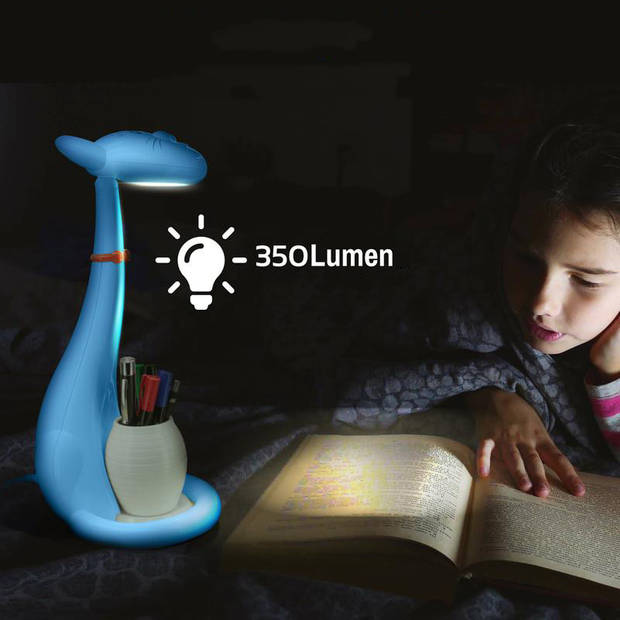 LED Kinder Nachtlamp - Tafellamp - Kat - Aanpasbare Kleur - Blauw - Touch - Dimbaar