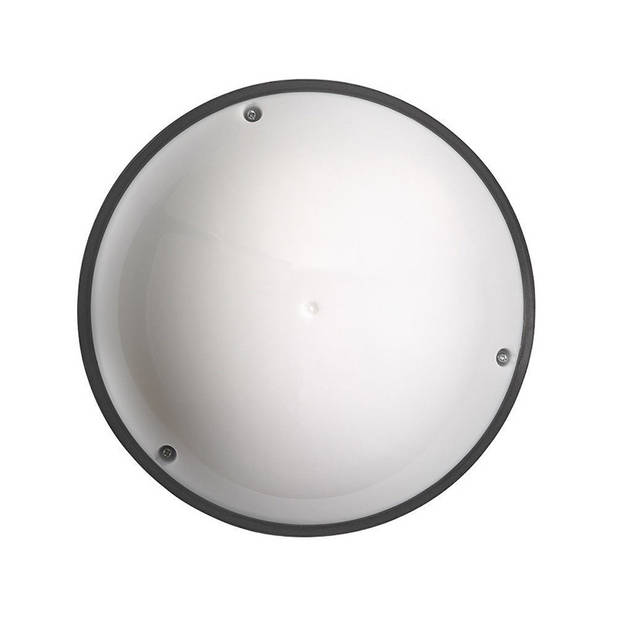LED Plafondlamp - Badkamerlamp - Opbouw Rond 12W - Waterdicht IP54 - Helder/Koud Wit 6400K - Mat Zwart Kunststof