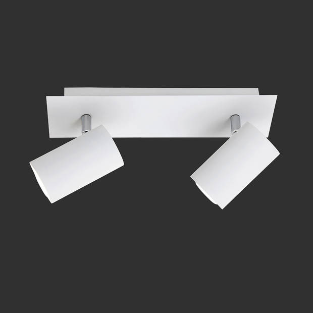 LED Plafondspot - Trion Mary - GU10 Fitting - 2-lichts - Rechthoek - Mat Wit - Aluminium