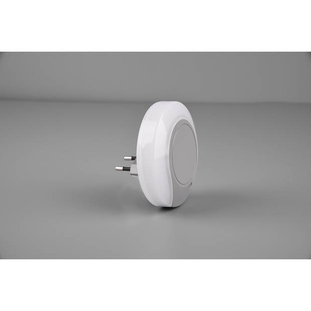 Stekkerlamp - Stekkerspot met Dag en Nacht Sensor Incl. Schakelaar - Trion Jiko - 0.4W - Warm Wit 3000K - Rond - Mat