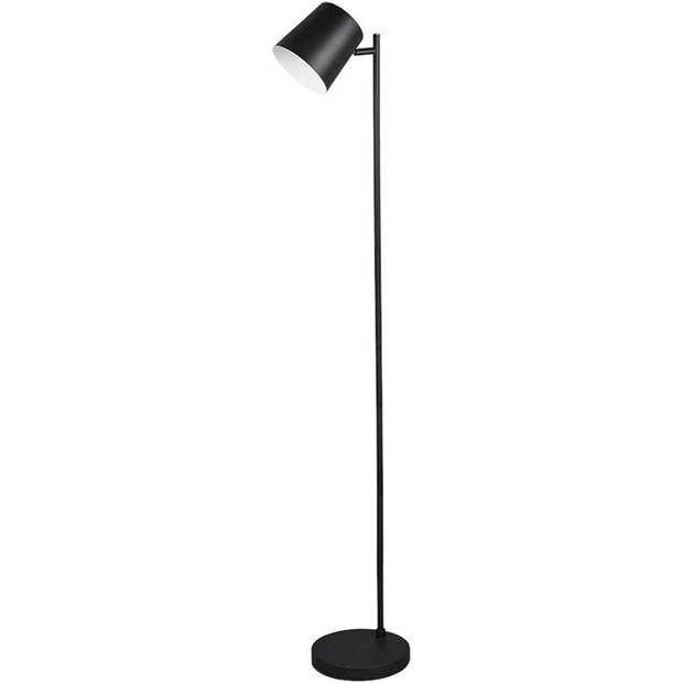 LED Vloerlamp - Trion Blade - 4W - Warm Wit 3000K - Dimbaar - Rond - Mat Zwart - Aluminium