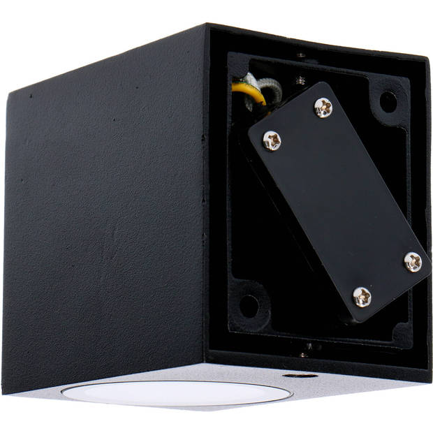 LED Tuinverlichting - Buitenlamp - Prixa Hoptron - GU10 Fitting - Vierkant - Mat Zwart - Aluminium