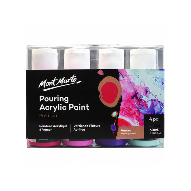 Mont Marte® Pouring Paint Aurora - 4 potjes pouringverf a 60 ml