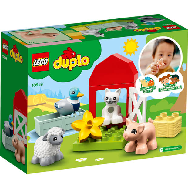 LEGO 10949 DUPLO Town Farm Animals-speelgoed met minifiguren van eend, varken en kat voor kinderen vanaf 2 jaar