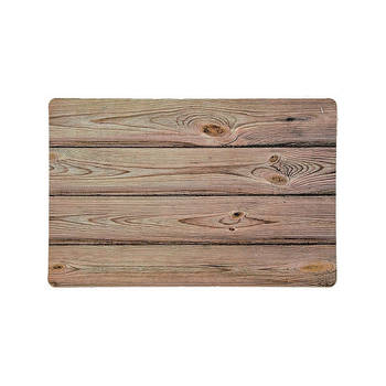 6x Placemat met steigerhout look 43 x 28 cm - Placemats