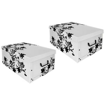 2x Opberg boxen wit 52 x 38 cm - Opbergbox