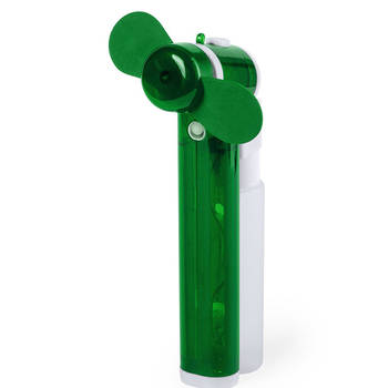 Zak ventilator groen met water verstuiver 16 cm - Handventilatoren