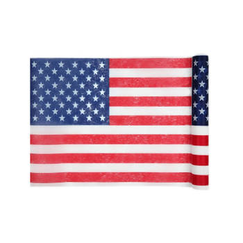 1x Amerikaanse vlag tafellopers op rol 500 cm feestversiering - Feesttafelzeilen