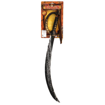 Krom piraten speelgoed zwaard zwart/goud 67 cm - Verkleedattributen