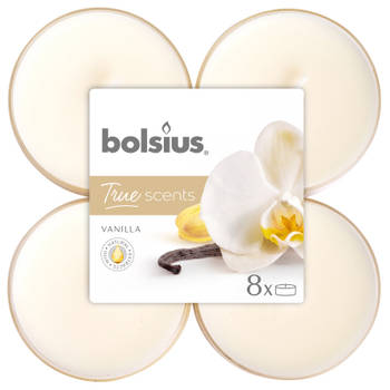 Bolsius geurtheelichten True Scents Vanille 11,7 cm 8 stuks