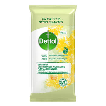 Blokker Dettol Schoonmaakdoekjes Bio afbreekbaar Citrus - 50 stuks aanbieding
