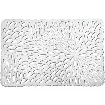 1x Rechthoekige onderleggers/placemats voor borden zilver 29 x 44 cm - Placemats