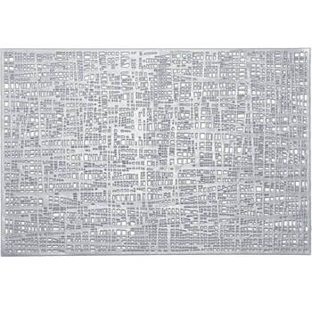 1x Rechthoekige onderleggers/placemats voor borden zilver 30 x 45 cm - Placemats