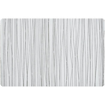 1x Rechthoekige onderleggers/placemats voor borden wit metallic 30 x 45 cm - Placemats