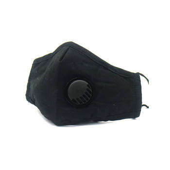 4x Wasbare gezichtsmaskers/mondkapjes zwart met ruimte voor filter voor volwassenen - Mondkapjes