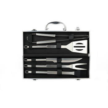 BBQ Gereedschap SET - 6 Delig in Koffer - Barbecue - BBQ - Grill -